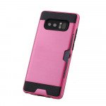 Wholesale Galaxy Note 8 Credit Card Armor Hybrid Case (Rose Gold)